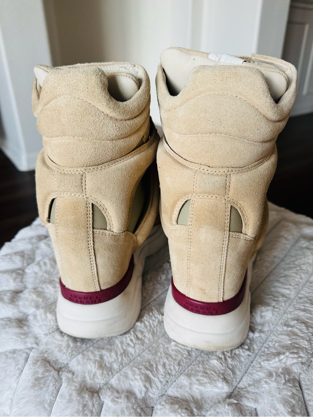 Isabel Marant Balskee suede high-top hidden wedge sneakers Size 10 - Picture 5 of 5
